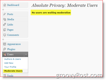 Confidențialitate absolută Utilizatori moderati - Plugin privat WordPress Blog