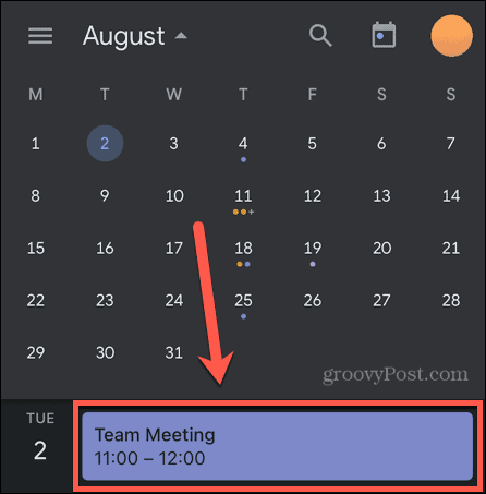 google calendar eveniment mobil