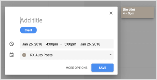Google Calendar adaugă eveniment