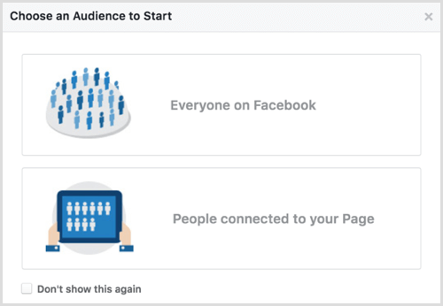 Facebook Audience Insights alege publicul pentru a începe