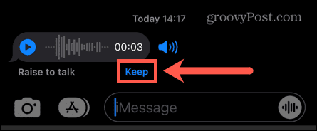 iPhone păstrează mesajul audio primit