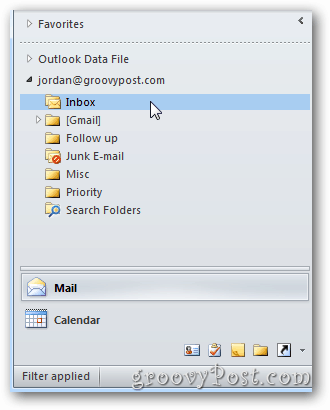 Folder Inbox selectat