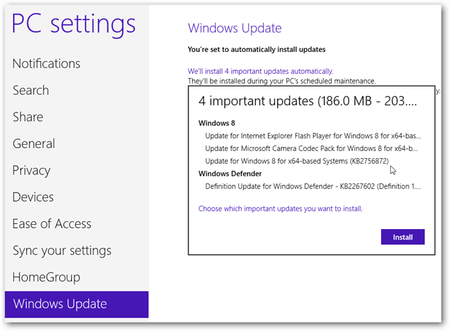 Actualizări majore pentru Windows 8