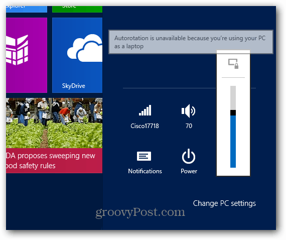 Cum să blocați rotația ecranului pe suprafață cu Windows RT