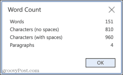 Număr de cuvinte în Microsoft Word pentru web