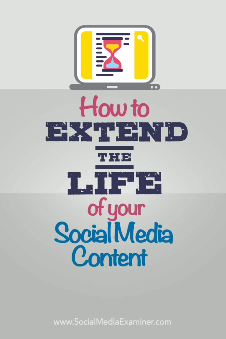 Cum să prelungiți viața conținutului dvs. pentru rețelele sociale: Social Media Examiner