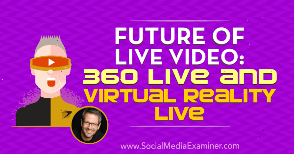 Viitorul videoclipului live: 360 live și realitate virtuală live, oferind informații de la Joel Comm pe Social Media Marketing Podcast.