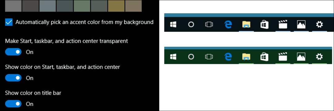 Actualizați Windows 10 culori în setările de personalizare