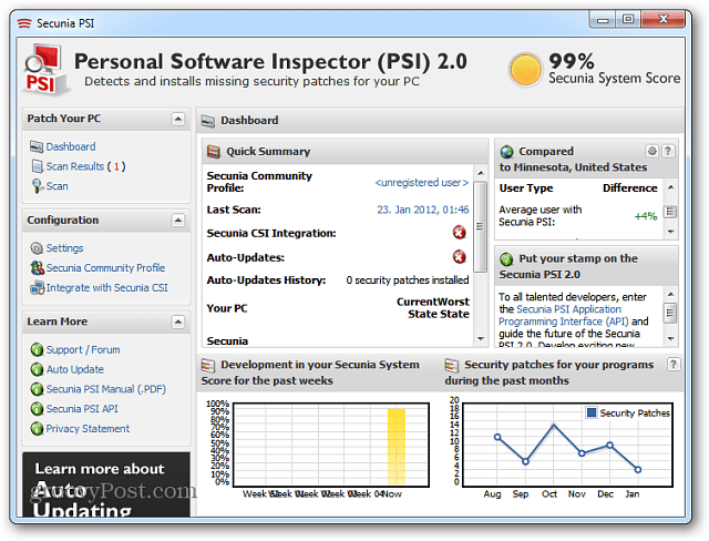 Secunia PSI Menține programele Windows actualizate