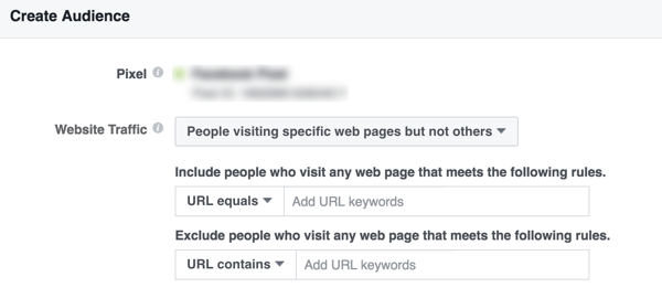 Construiți un public personalizat pe Facebook de persoane care vizitează anumite pagini ale site-ului dvs.