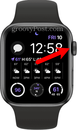 Apasă coroană digitală pe Apple Watch
