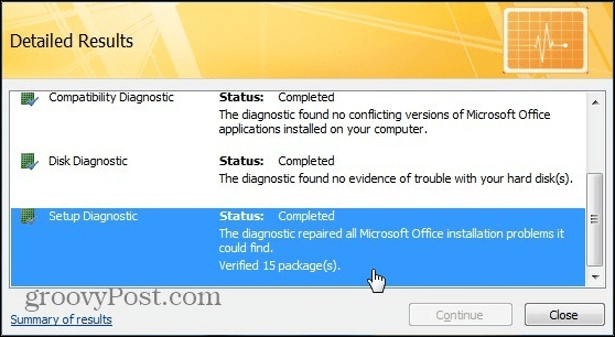 Office 2007 diagnostic tol