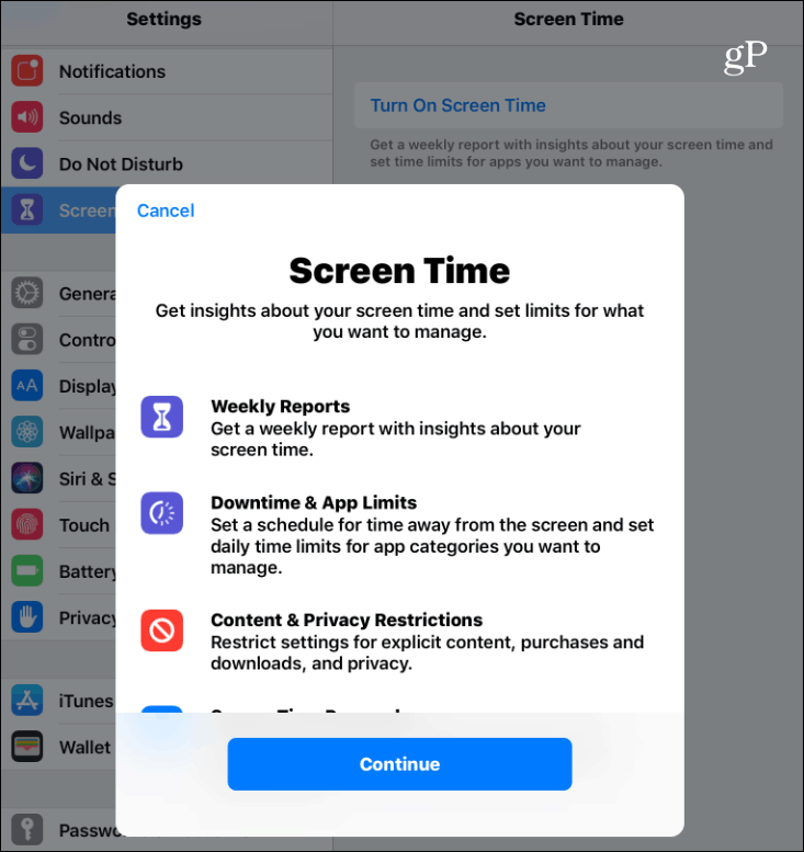 Activați ecranul iOS 12