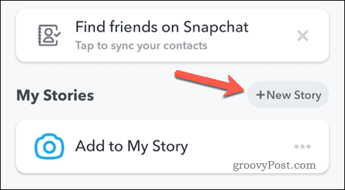 Crearea unei noi povești Snapchat