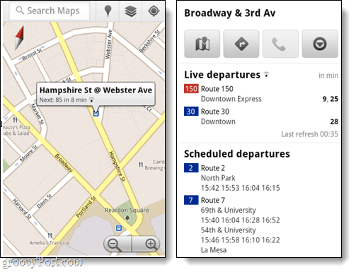 tranzit mobil pentru Google Maps