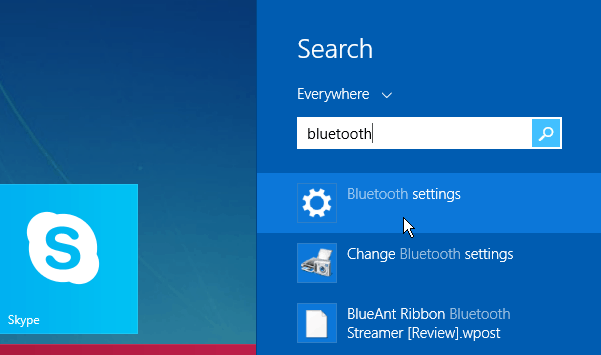 Căutare Bluetooth Windows