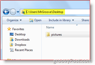 Calea desktop pentru Windows Explorer