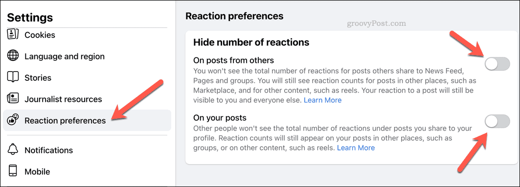 Schimbați preferințele de reacție pe Facebook
