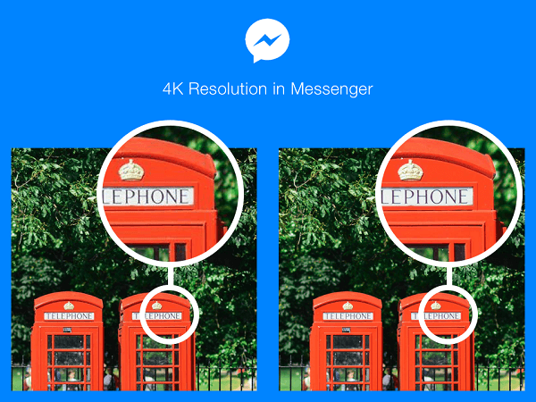 Utilizatorii Facebook Messenger din anumite țări pot acum trimite și primi fotografii la rezoluție 4K.