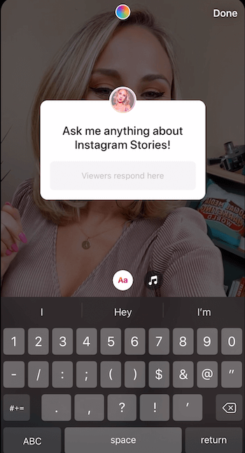 adaugă un autocolant de întrebări la povestea Instagram