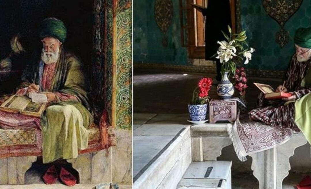 Neslihan Sağır Çetin a fotografiat tabloul desenat de pictorul britanic în urmă cu 153 de ani în Yeşil Türbe.