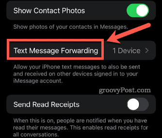 redirecționarea mesajelor text iphone