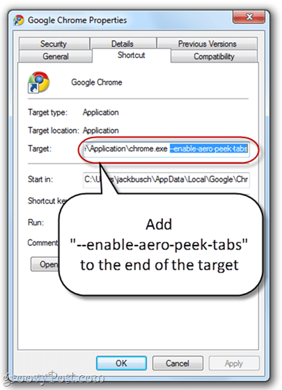 Activați Aero Peek în toate filele Google Chrome