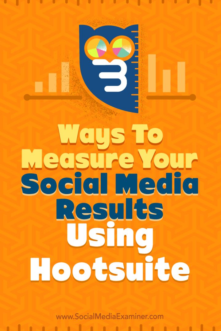 Sfaturi despre trei moduri de a măsura rezultatele rețelelor de socializare folosind Hootsuite.