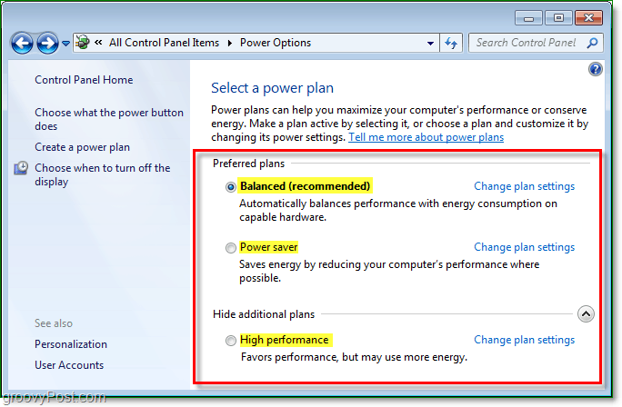 Gestionează setările de economisire a energiei Windows 7 [Cum să faci]