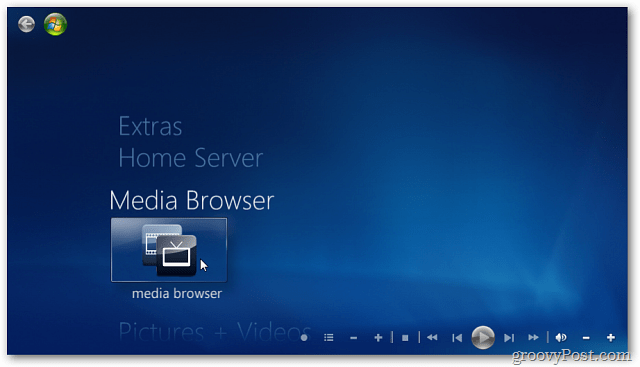 Browser media WMC