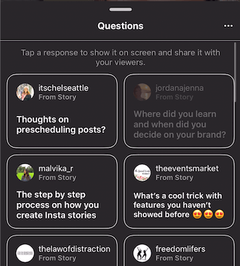 Întrebări și răspunsuri pe Instagram Stories