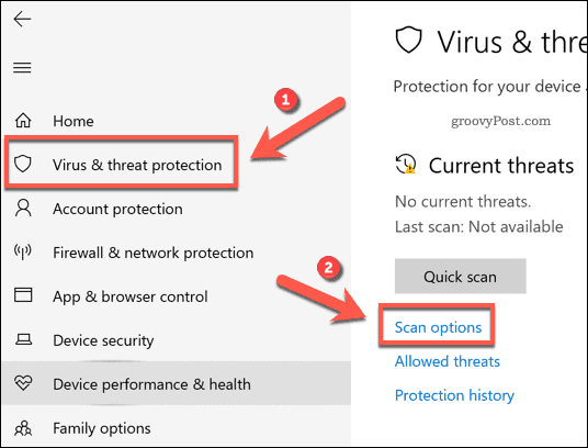 Personalizarea unei scanări de securitate Windows