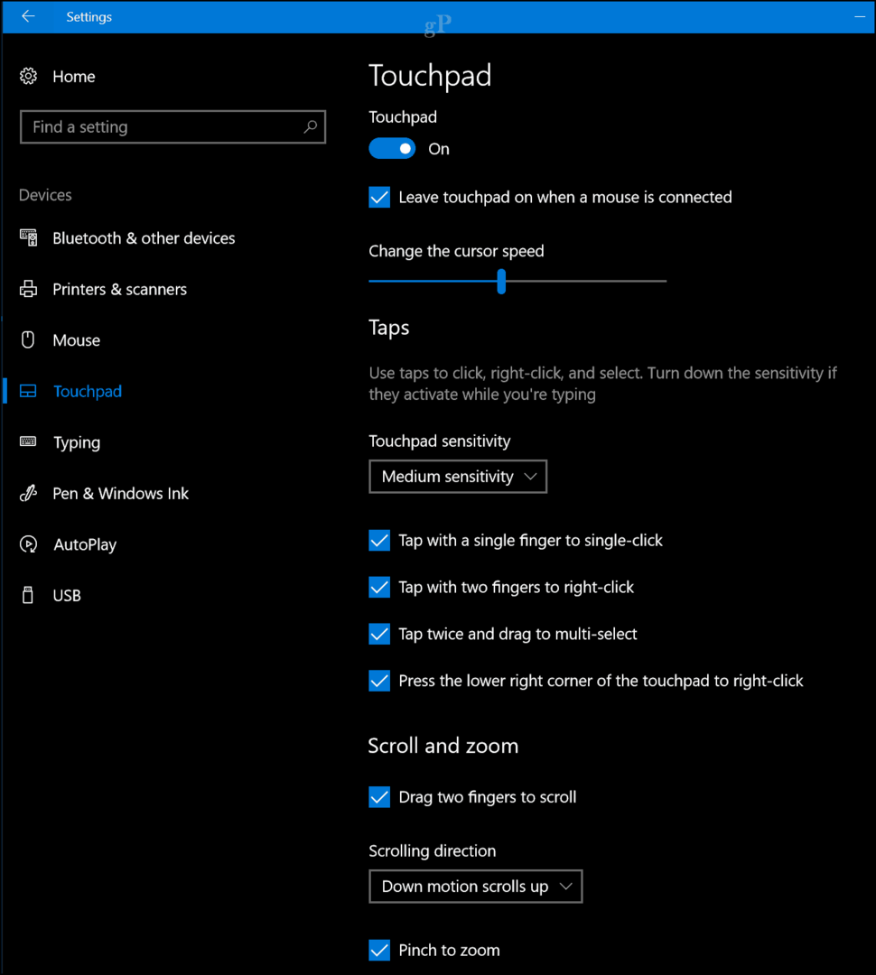 Windows 10 Sfat: dezactivați touchpadul când este conectat un mouse