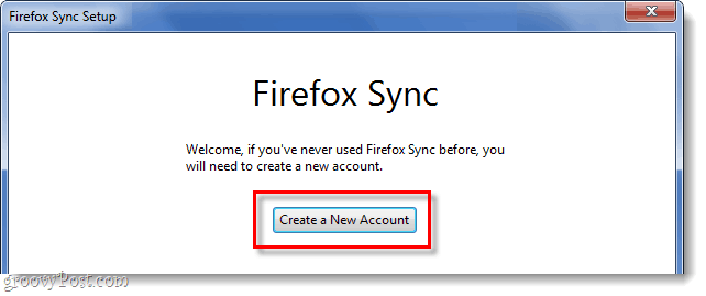 creați un nou cont de sincronizare firefox