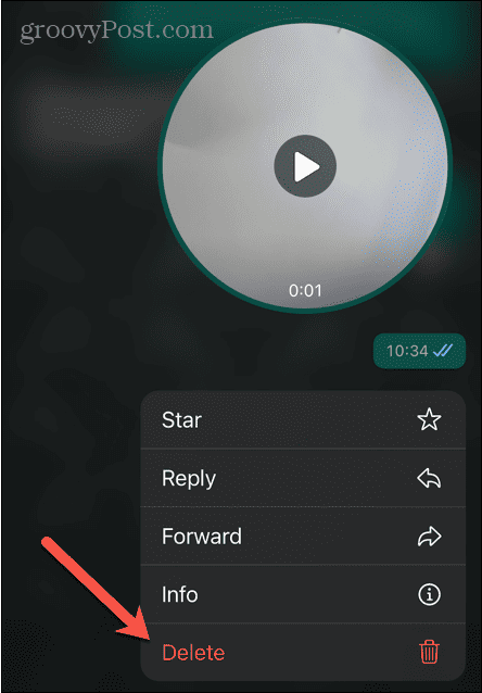 WhatsApp șterge mesajul video