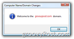 Windows Vista Alăturați-vă unui ecran de bun venit al domeniului AD Active Directory
