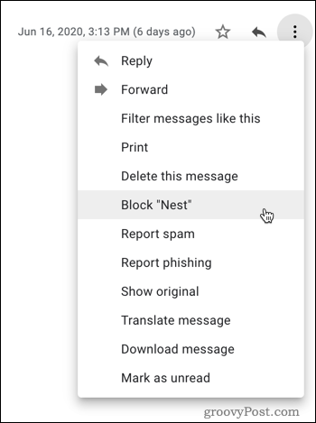 Blocare în Gmail