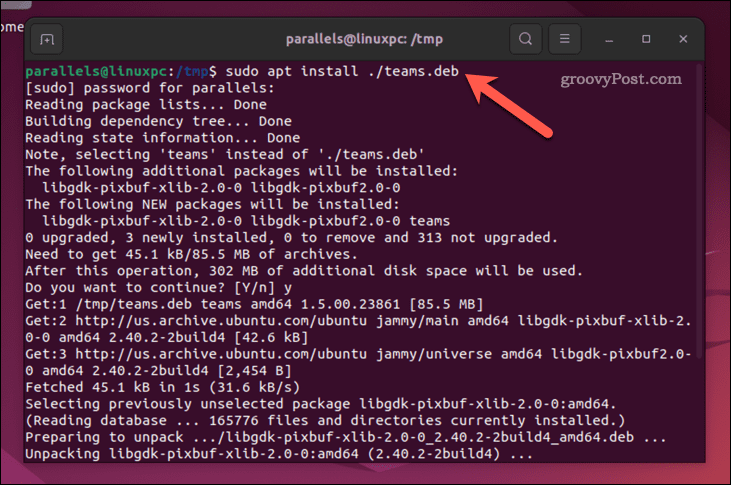 Instalați Microsoft Teams în terminalul Ubuntu