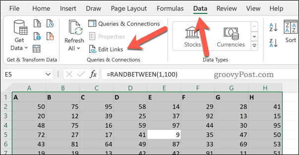 Editarea link-urilor în Excel