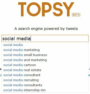 Căutare sugerată de Topsy