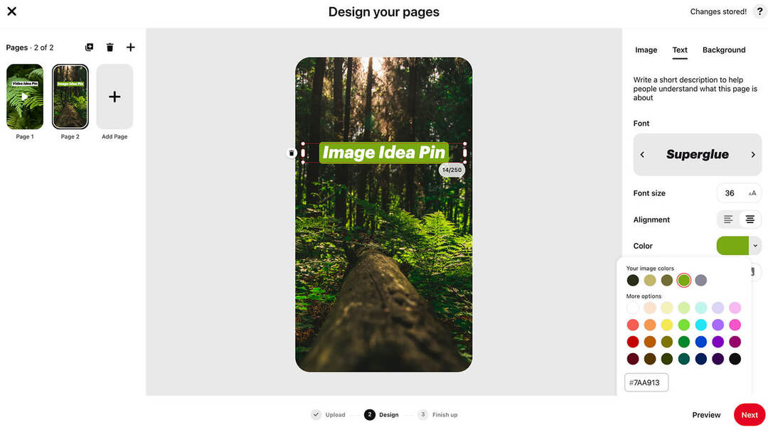 cum-să-creezi-idee-pini-pe-desktop-adăugați-mai-mai-pagini-opțiuni-de-color-pasul-11