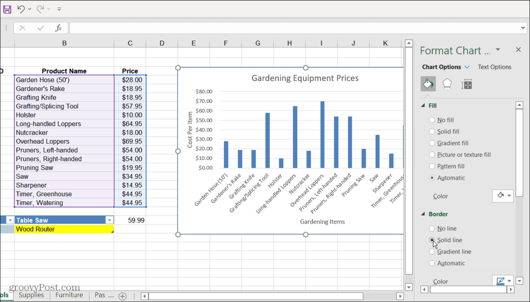  Formatare opțiuni grafice meniul Excel
