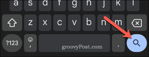 Butonul de căutare pentru Gmail pe o tastatură Android