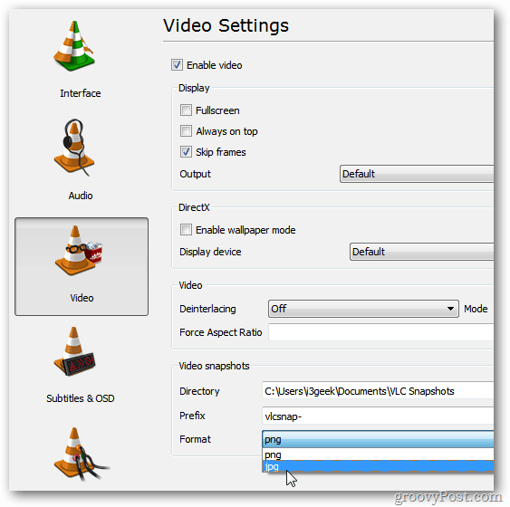 Setări de preferință VLC