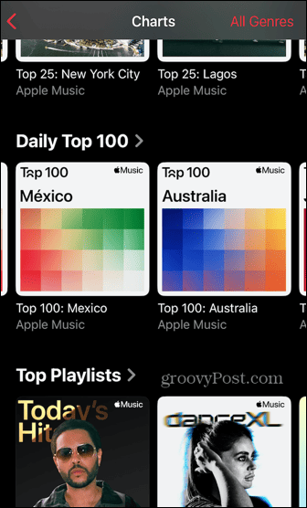 Top 100 populare în topul muzicii Apple