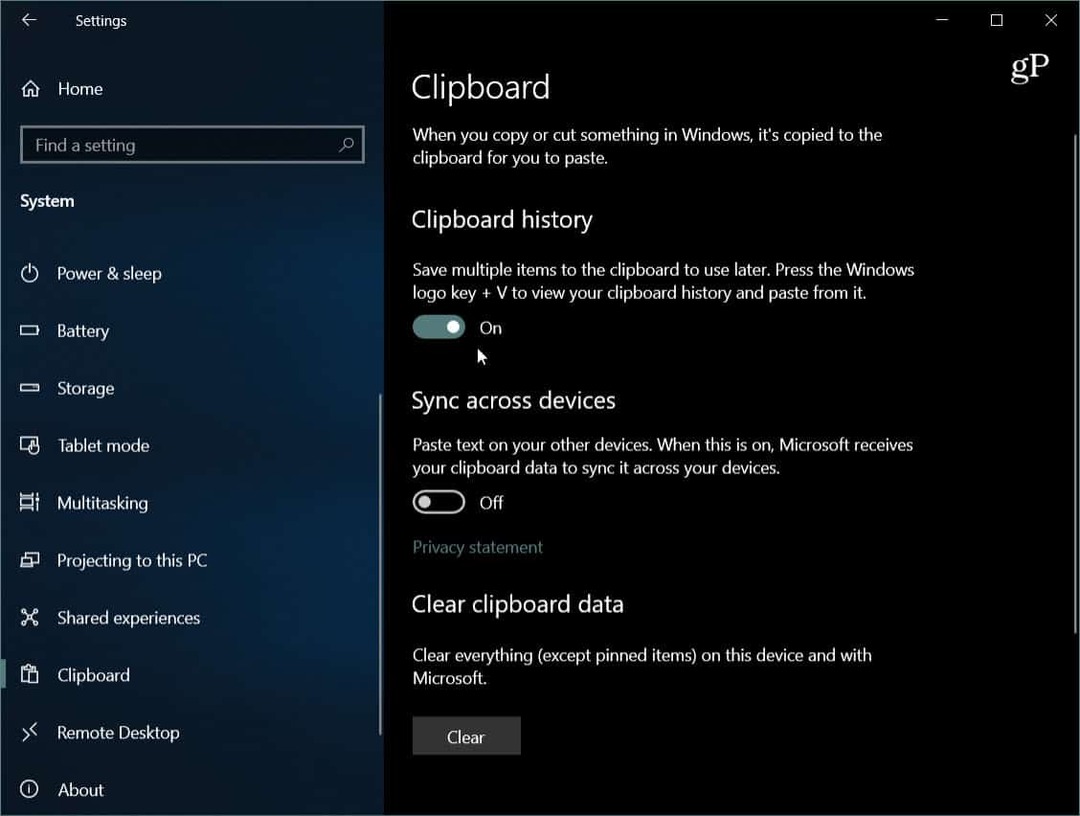 Cum să utilizați noul clipboard Cloud pe Windows 10 1809