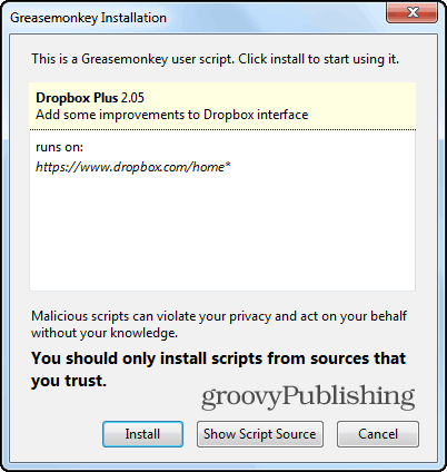 Structura arborelui Dropbox Script de instalare Firefox