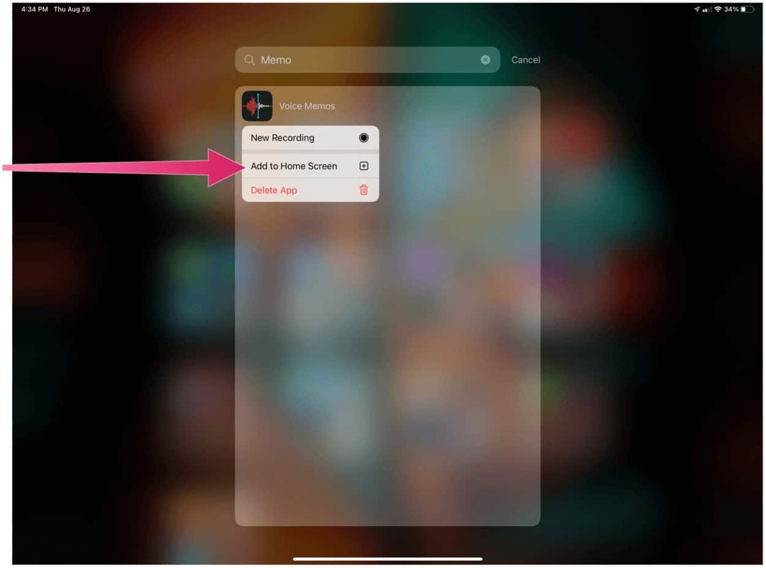 iPad adaugă aplicație pe ecranul de pornire