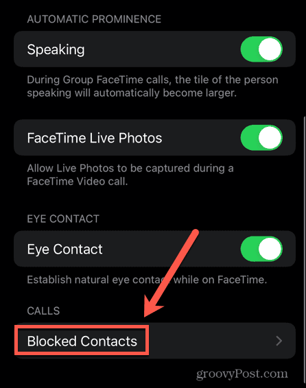Contacte blocate pe iPhone Facetime