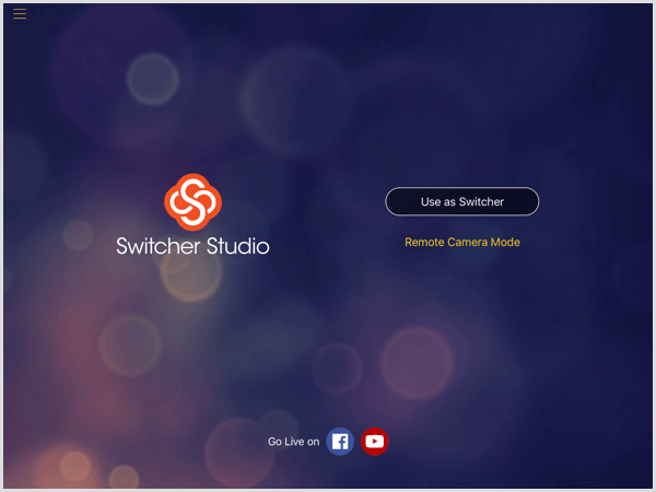 switcher studio ecran principal iOS